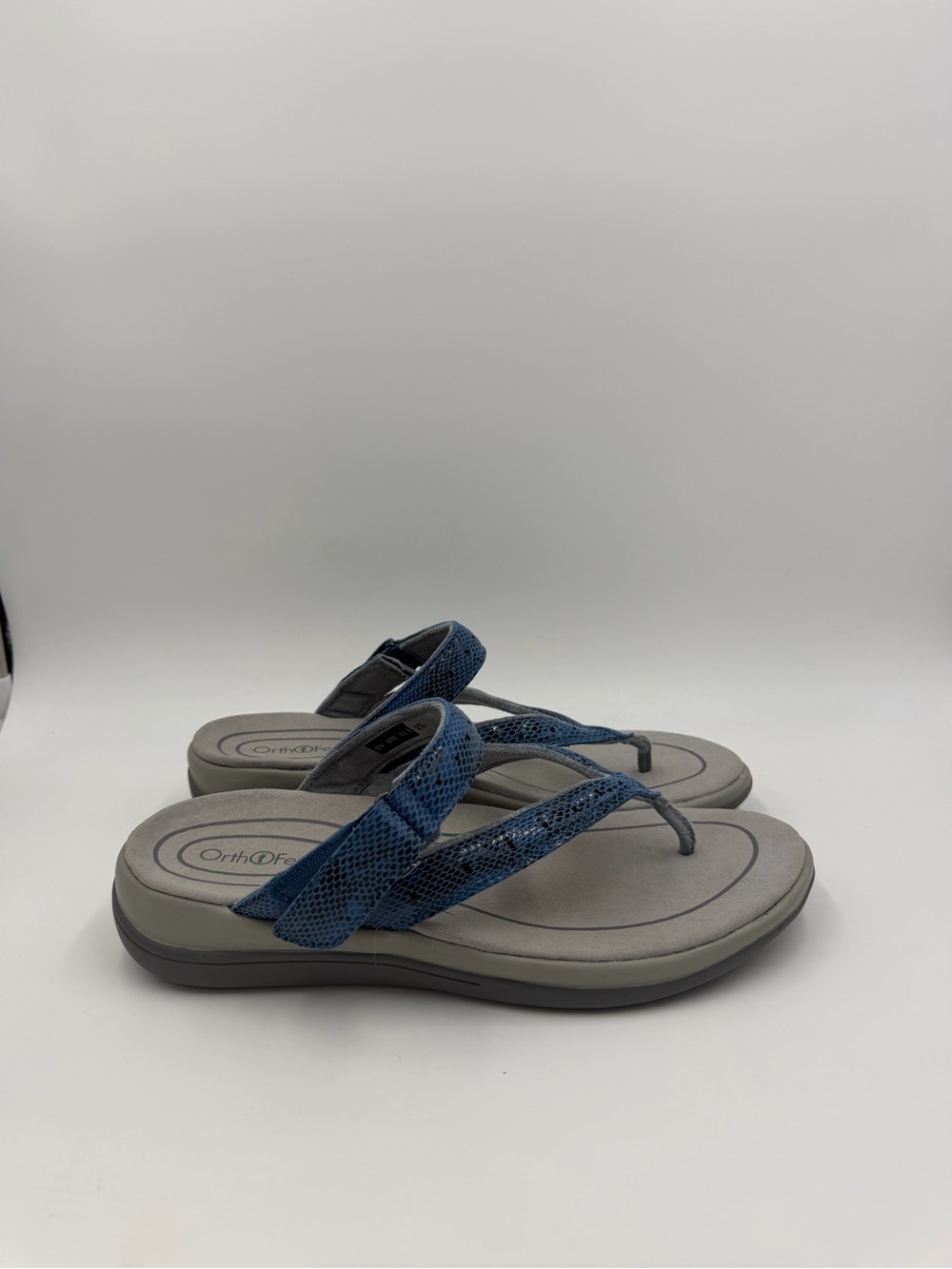 Orthofeet Gaya 974 Snake Print Flip Flops Sandals Women's 9.5 D Wide Slip On